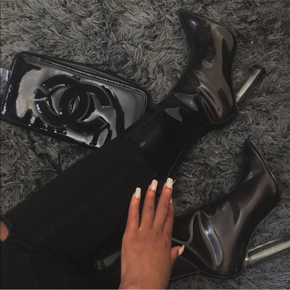 Black Sheer Booties